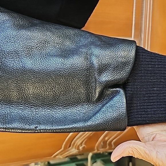 Rottweiler motercycl bomber 100 % leather wool mens MEDIUM jacket. EXC… - Picture 7 of 16